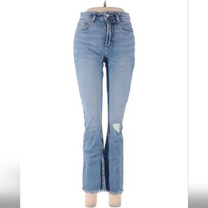 LOFT Light Blue Cropped Distressed Jeans